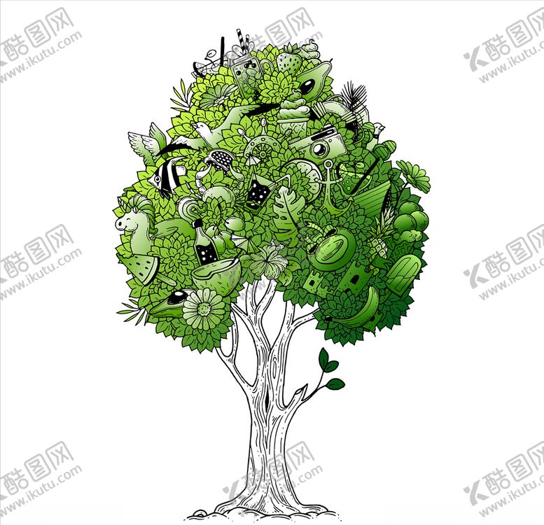 编号：67890106182108354594【酷图网】源文件下载-卡通果树