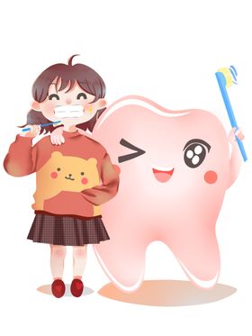 小朋友刷牙PNG图片