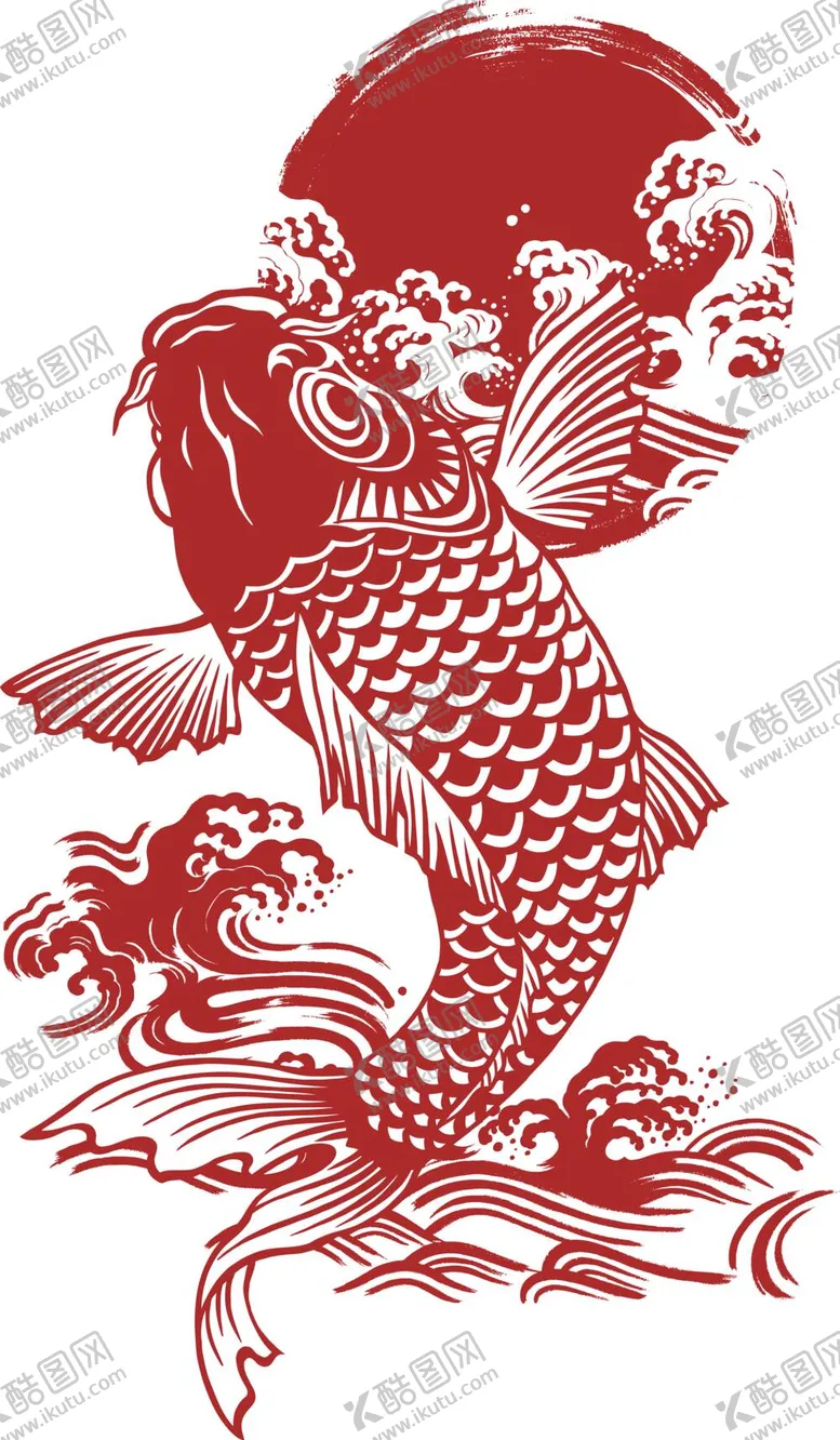 编号：39426809231803182795【酷图网】源文件下载-鲤鱼 锦鲤 窗花 传统 花纹
