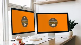 屏幕样机web界面设计手贴图效果平板电脑办公场景