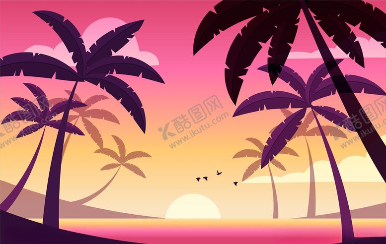 编号：91701606261633494402【酷图网】源文件下载-椰子树背景