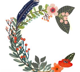 创意矢量手绘花卉字母