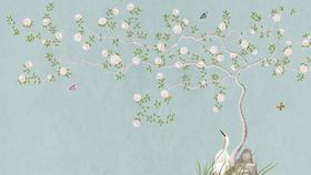 工笔花鸟背景墙装饰画