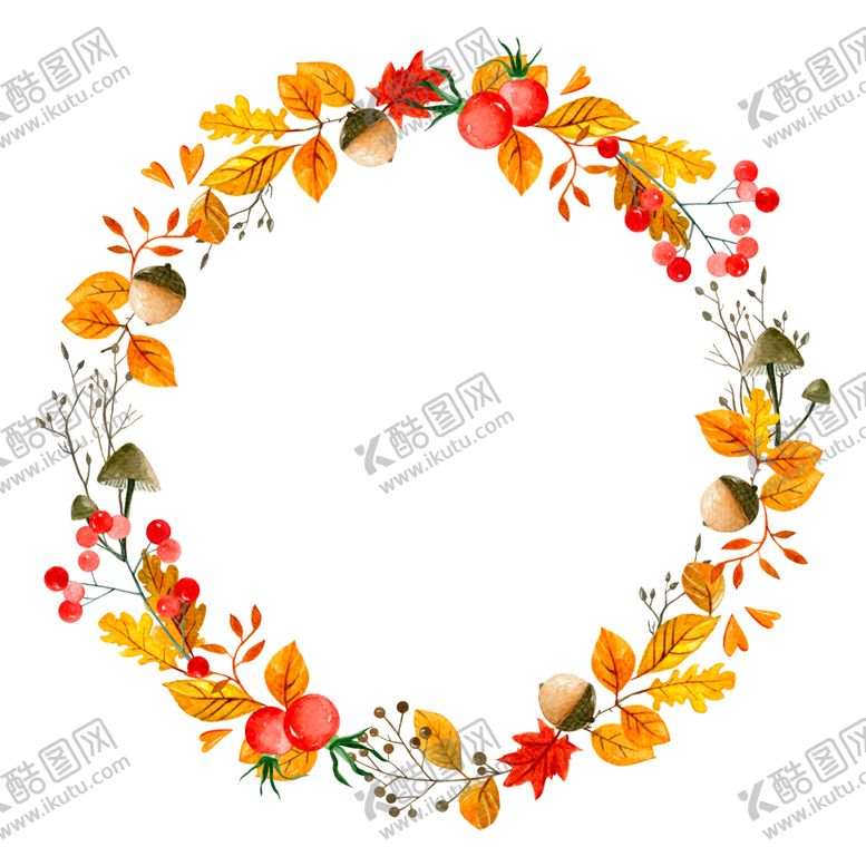 编号：55645304181503259434【酷图网】源文件下载-森系花边花环