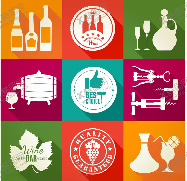 编号：73307212221236032560【酷图网】源文件下载-多彩酒类图标集
