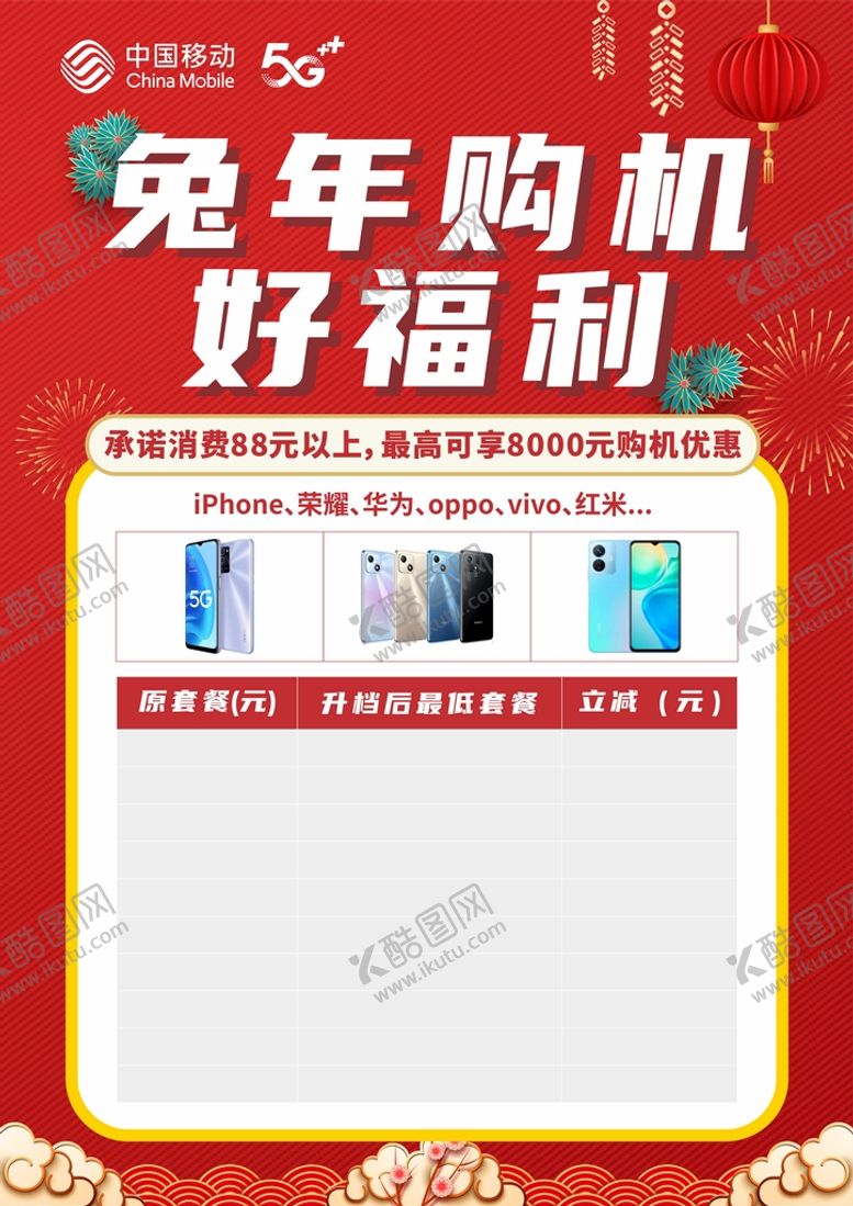 编号：59922301250830085728【酷图网】源文件下载-购机单页