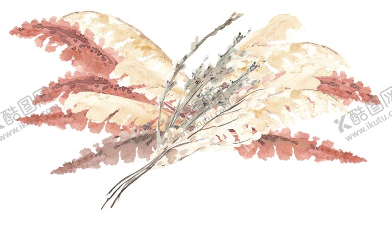 编号：49107610032045096699【酷图网】源文件下载-北欧小清新水彩植物图案
