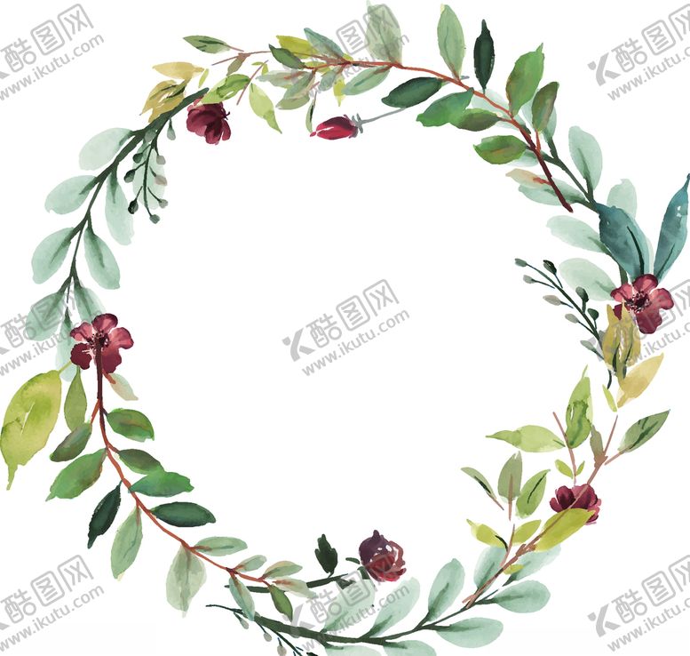 编号：95343407141314054196【酷图网】源文件下载-植物花环图案设计