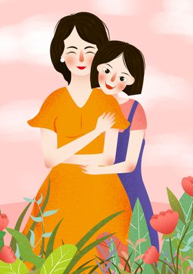 母子插画