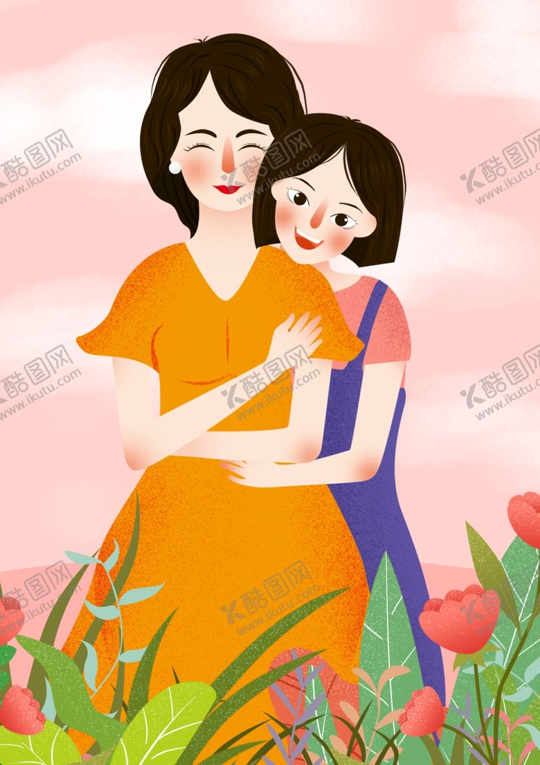 编号：65492606151917449579【酷图网】源文件下载-母子插画