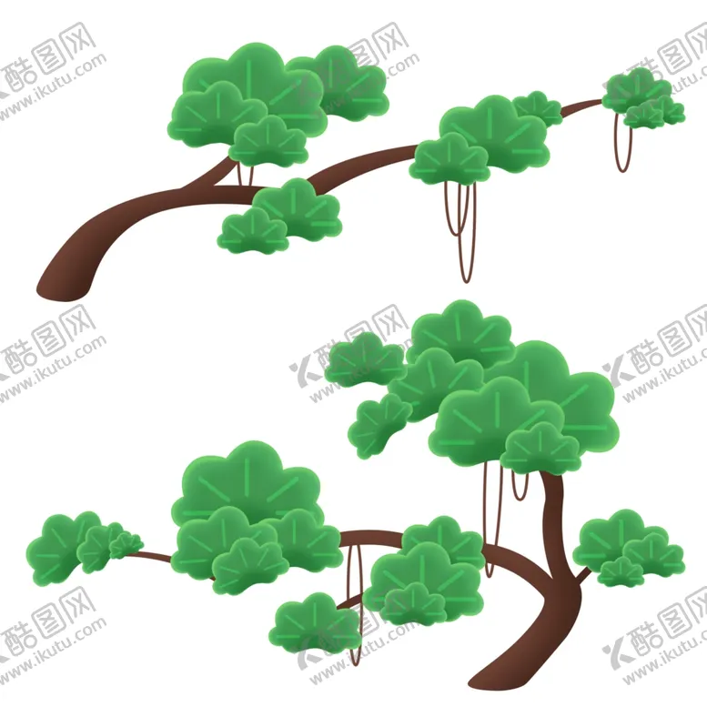 编号：31235202190450088120【酷图网】源文件下载-树叶树枝树干元素素材