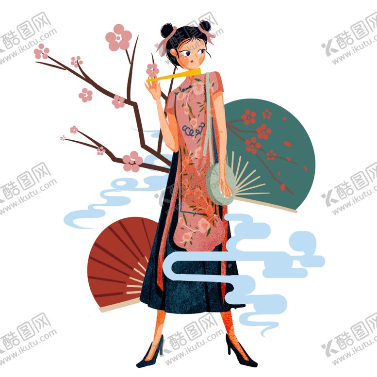 编号：18460305030059131852【酷图网】源文件下载-国潮人物手绘