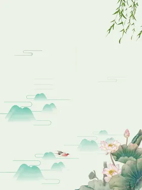 古风背景中国素材山水画中国海报