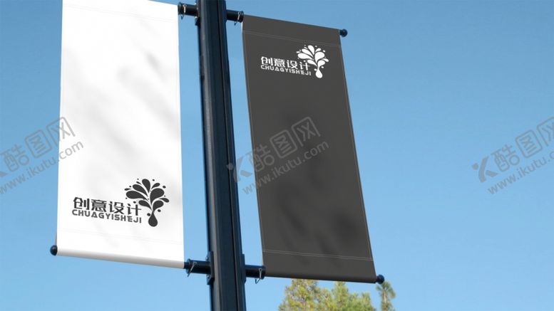 编号：11749810311106176582【酷图网】源文件下载-灯杆旗样机