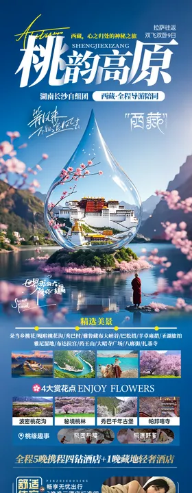西藏桃花节旅游海报
