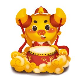 春节动漫牛形象