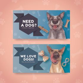 爱狗主题横幅设计
