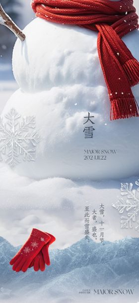 大雪雪人围巾海报