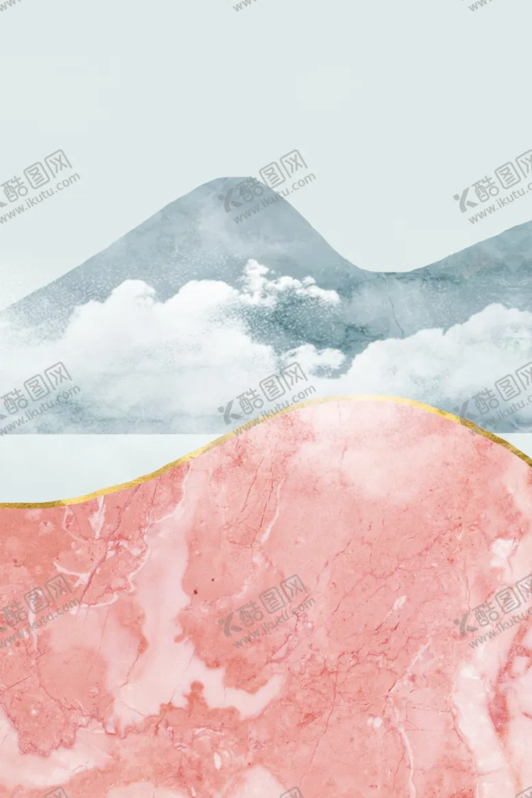 编号：89605309152114017394【酷图网】源文件下载-抽象意境山水装饰画