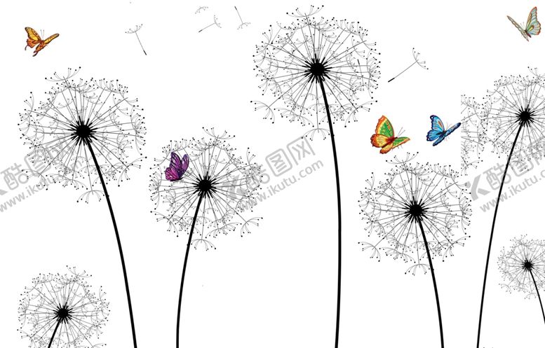 编号：54809909251725336680【酷图网】源文件下载-3D玫瑰蝴蝶背景墙