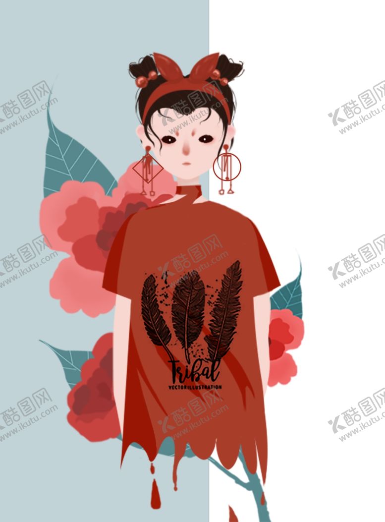 编号：31902404290744374023【酷图网】源文件下载-红衣女孩