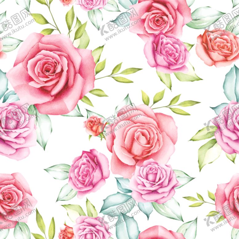 编号：12927609261305451705【酷图网】源文件下载-叶子花卉无缝图案