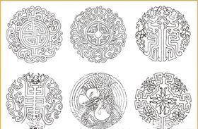 传统花纹线条插画传统素材