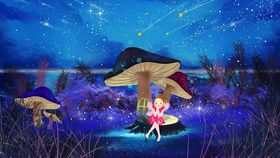 森林中穿黄裙的梦幻女孩