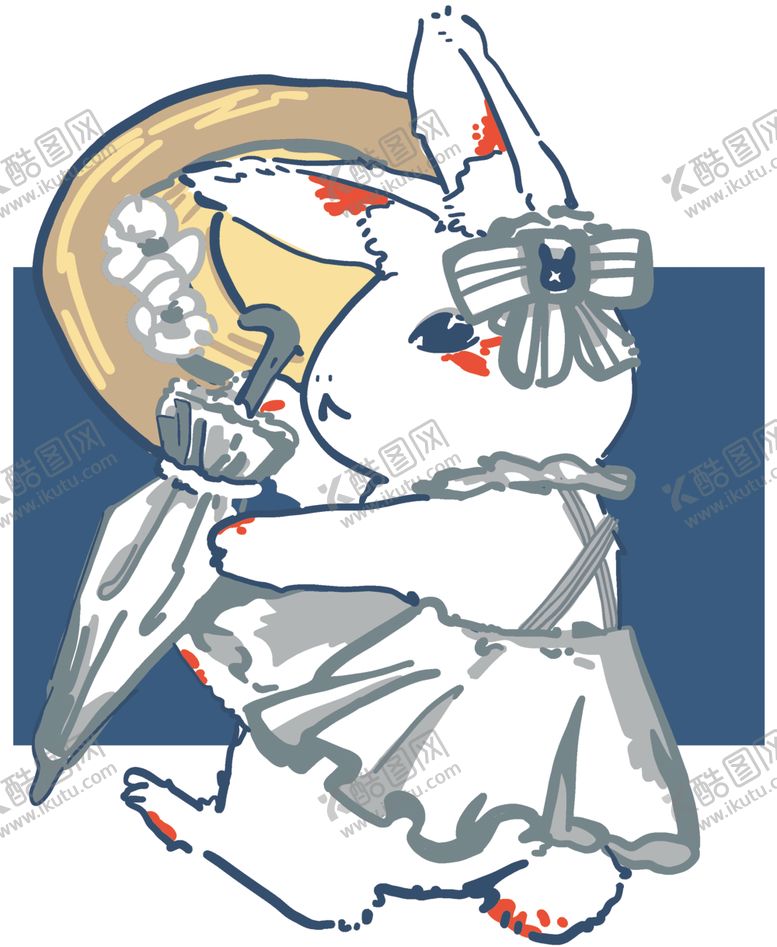 编号：99042205061439344230【酷图网】源文件下载-兔子帽子雨伞卡通
