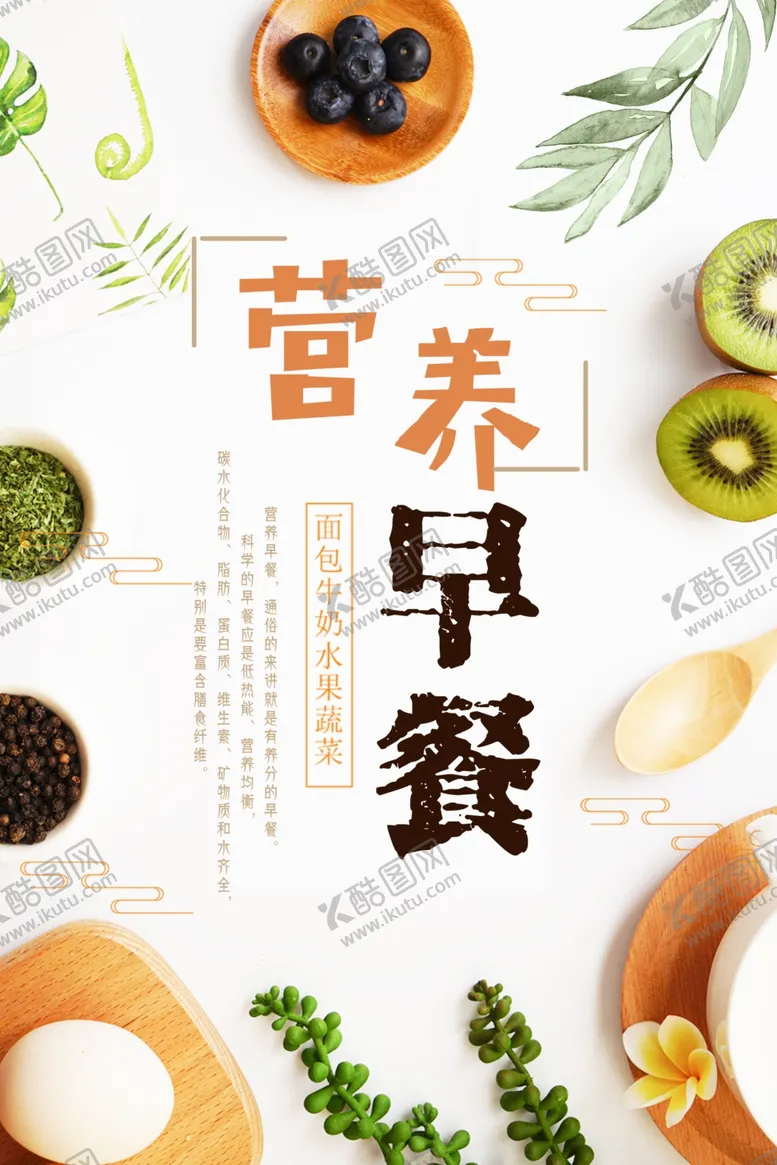 编号：77387606190801113358【酷图网】源文件下载-小清新营养早餐海报