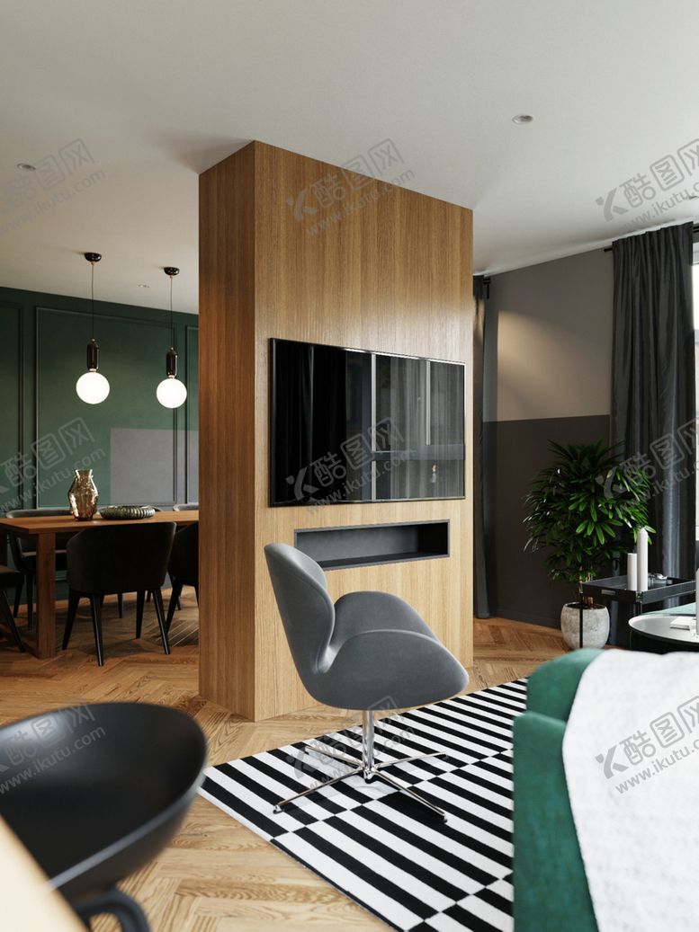 编号：62399109190944015411【酷图网】源文件下载-卧室客厅厨房书房效果图