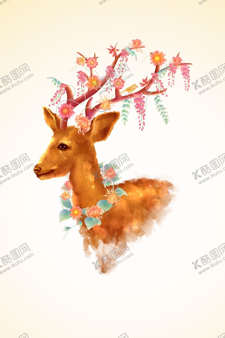 编号：14771306280847341710【酷图网】源文件下载-麋鹿装饰画
