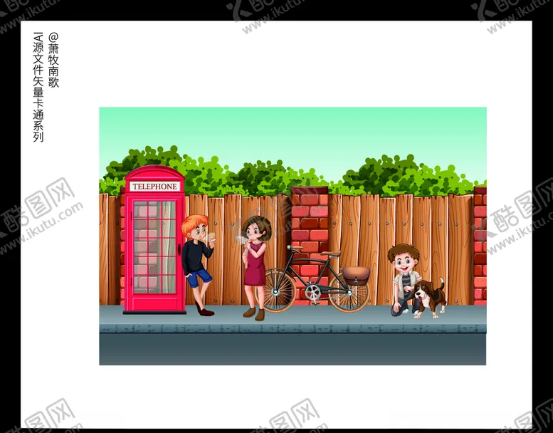 编号：77800309181521538971【酷图网】源文件下载-人物背景卡通矢量AI源文件