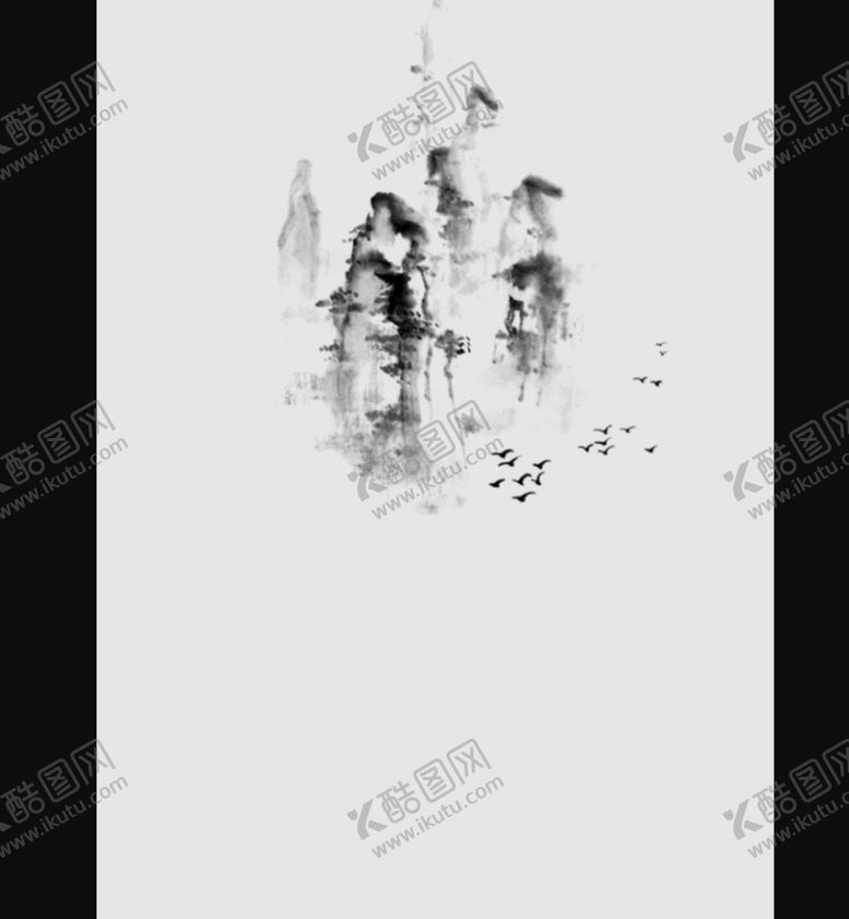 编号：64180309180458308470【酷图网】源文件下载-手绘山水风景水彩图 