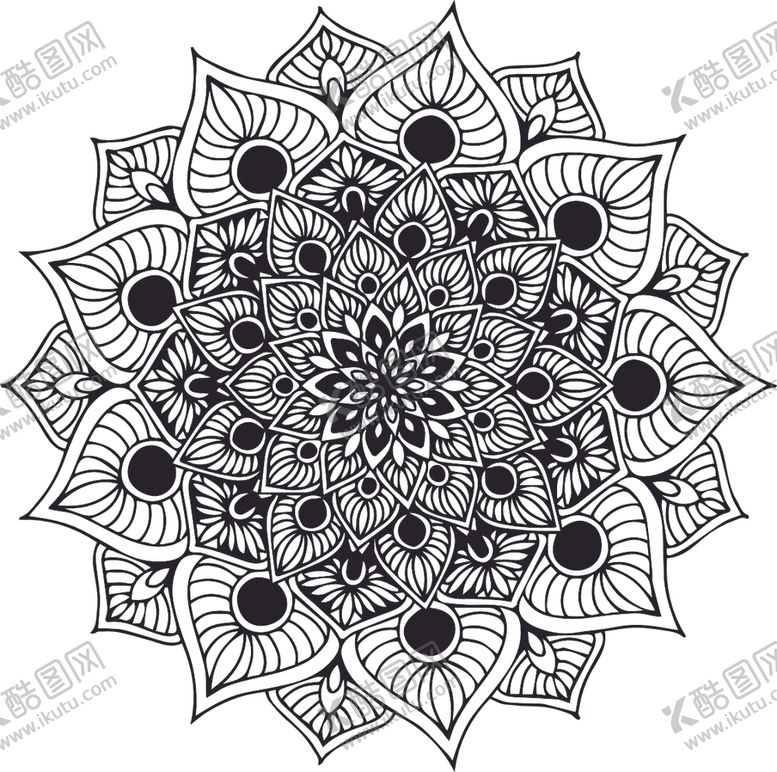 编号：29778309251700571724【酷图网】源文件下载-曼陀罗花纹