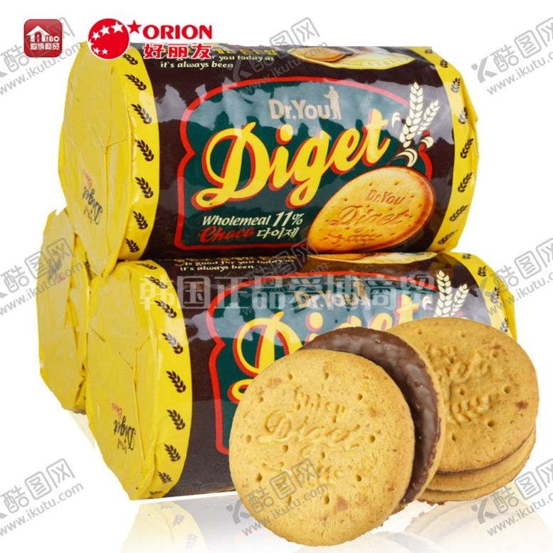 编号：51910809160356151553【酷图网】源文件下载-韩国好丽友奥利恩巧克力全麦饼干