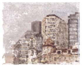大厦街道风景旅游胜地素描风格