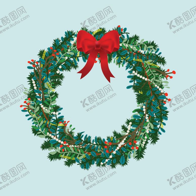 编号：70692309171140430264【酷图网】源文件下载-圣诞节花环