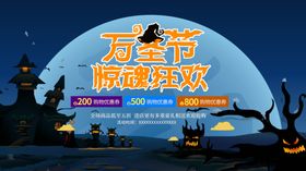 万圣节海报展板素材背景橱窗狂欢