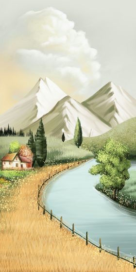 手绘油画肌理玄关合层