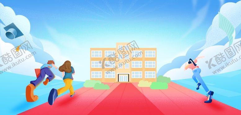 编号：82774504242144457827【酷图网】源文件下载-浅蓝色扁平卡通高考背景