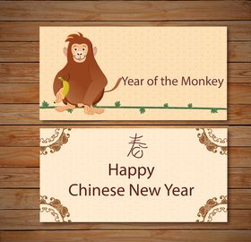 猴年新年贺卡素材