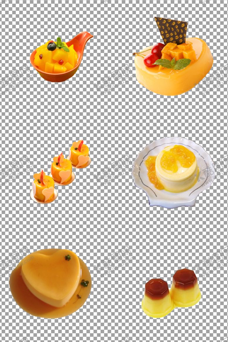 编号：37361209262352337302【酷图网】源文件下载-芒果甜点小布丁