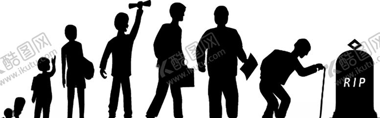 编号：65195910061546133577【酷图网】源文件下载-男人从小到老剪影