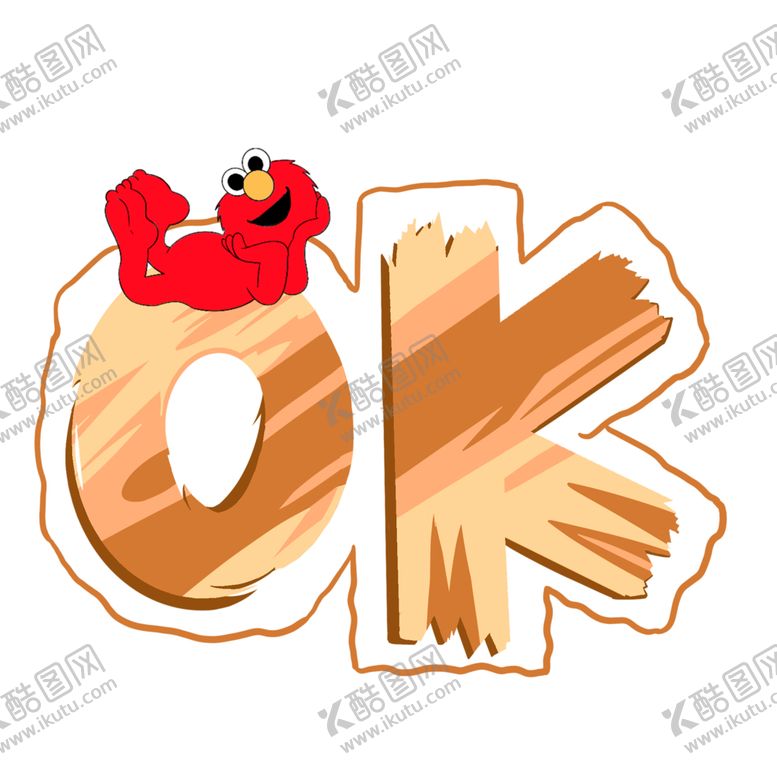 编号：13428901162350459332【酷图网】源文件下载-卡通英文OK印花图案设计