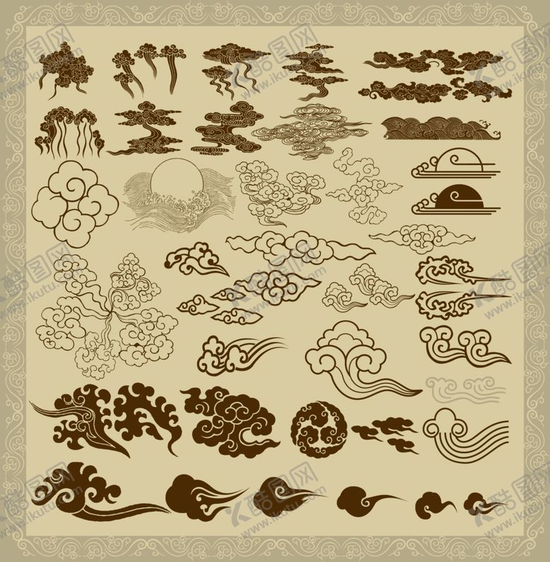 编号：86627009091139071967【酷图网】源文件下载-边框花纹祥云素材