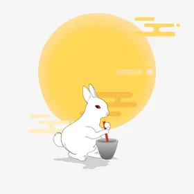 中秋节月亮插画素材