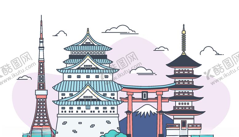 编号：25619307130622507794【酷图网】源文件下载-城市建筑物卡通插画