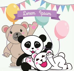 卡通动物生日