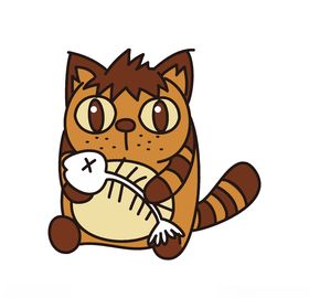 吃鱼的小猫